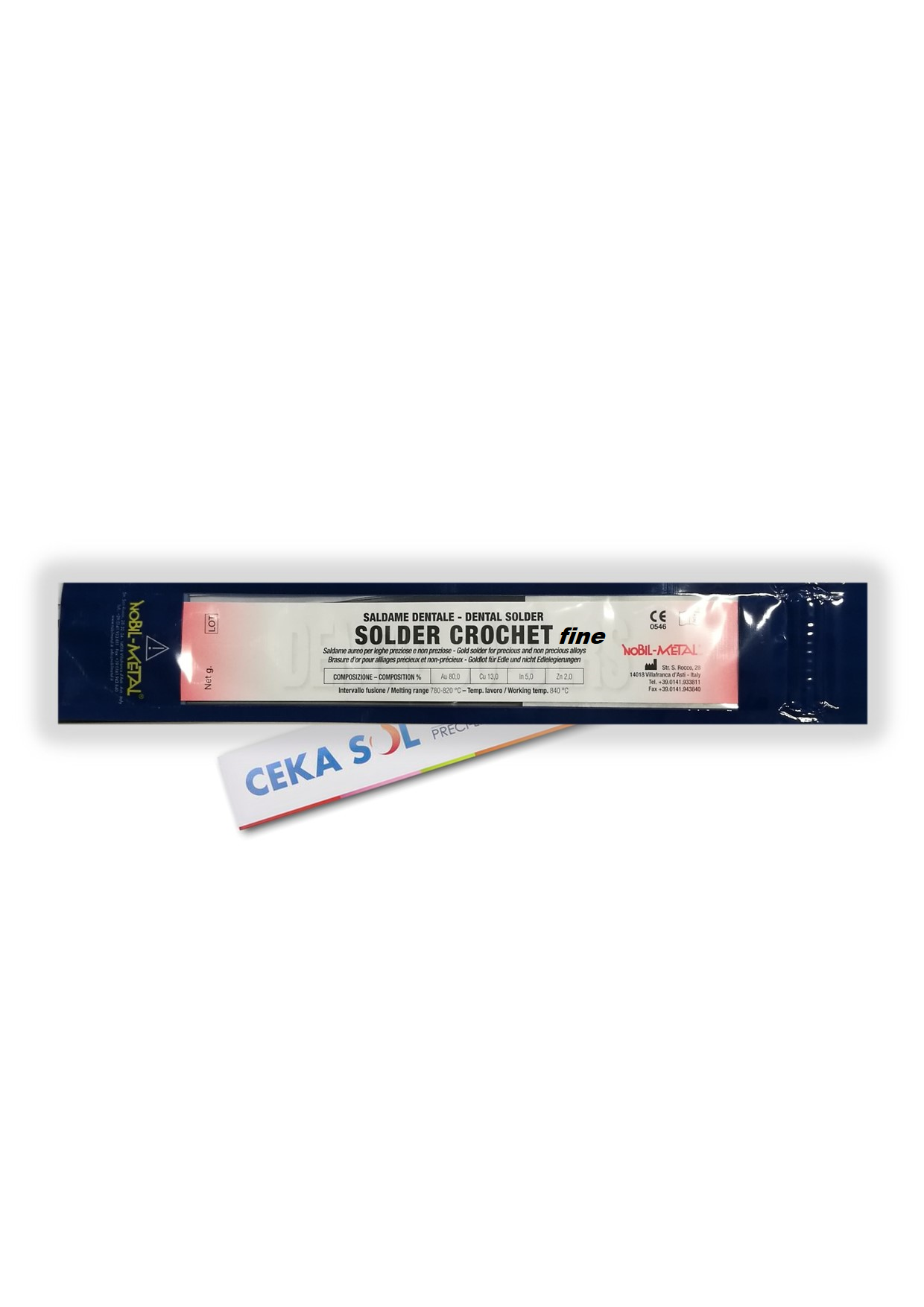 SOLDER CROCHET FINE (CS00F), 780-820°, Lot mit Flussmittel (2 Stangen/Packung)